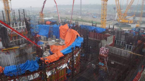 На первом энергоблоке АЭС «Руппур» завершено бетонирование первого яруса ВЗО реакторного отделения