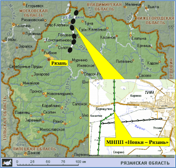 О разливе нефтепродуктов из магистрального нефтепродуктопровода в Рязанской области